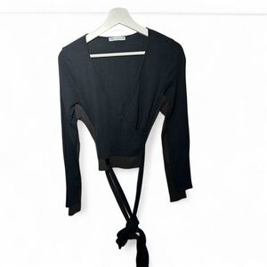 Amazing Zara Black Knit WrapTop